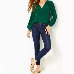 NWT Lilly Pulitzer Eagan High Rise Super Skinny Bennet Wash Denim Jeans Size 16